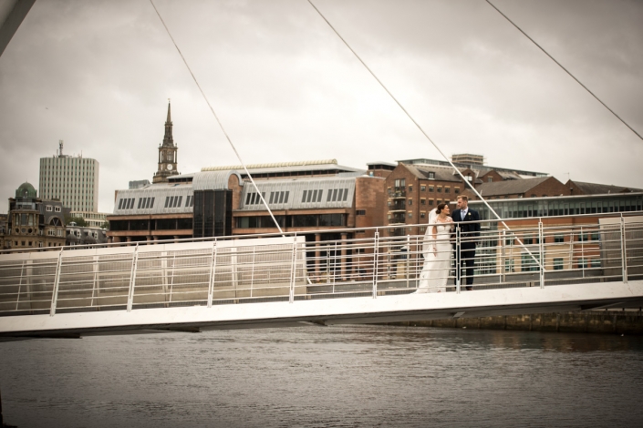 Millennium bridge wedding photo